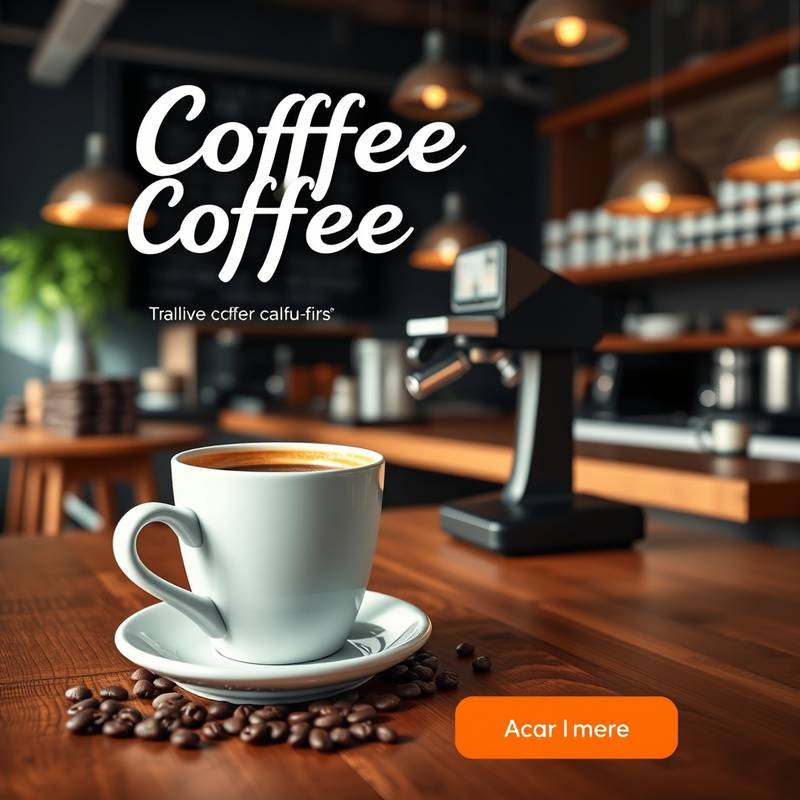 A vibrant social media ad campaign design for 'Cafe Aroma', a coffee shop, featuring product photography and engaging call-to-action buttons to increase online orders.
