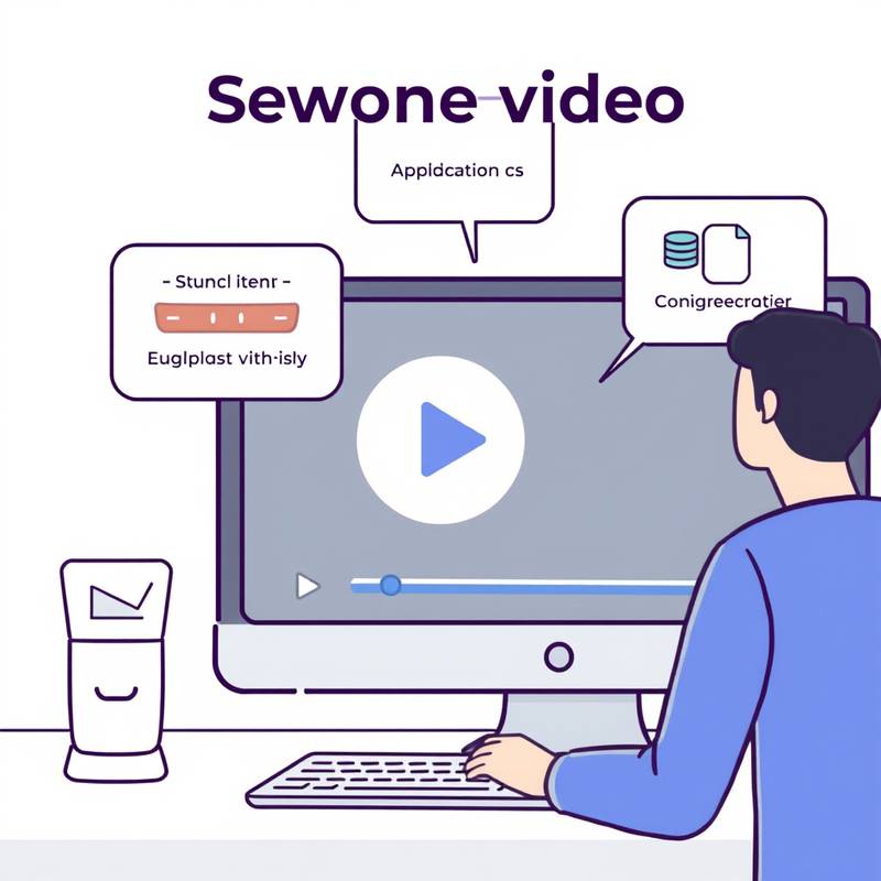 Illustration of an explainer video showcasing a software product's features and benefits.